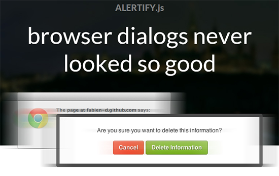 Alertify js custom browser dialog