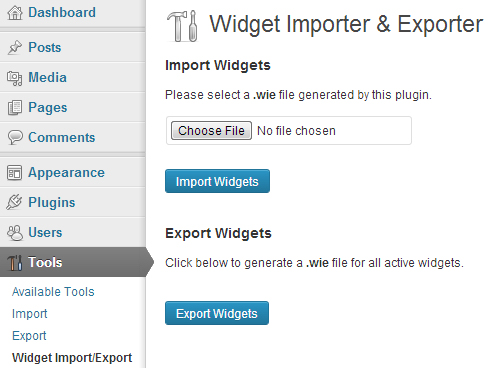 Widget Importer & Exporter WordPress