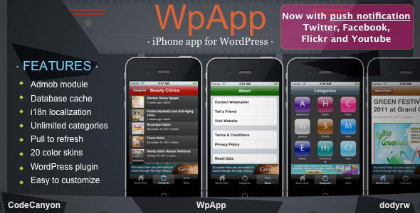 WpApp iPhone app for WordPress