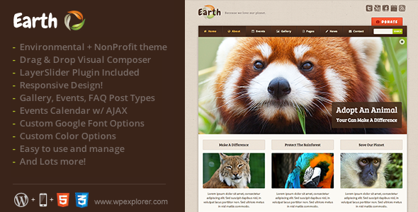 Earth - Eco Environmental NonProfit WordPress Theme
