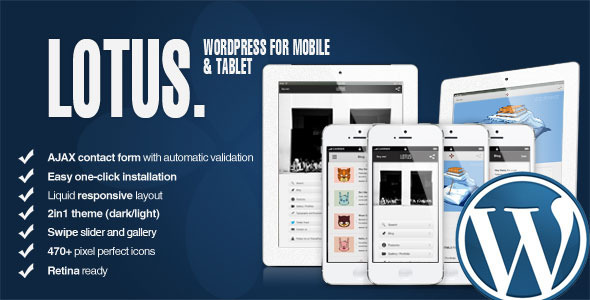  Lotus - Mobile and Tablet WordPress & Retina