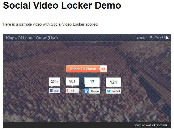 Social Video Locker WordPress