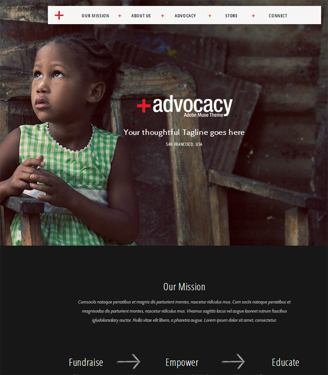 Advocacy : Adobe Muse NonProfit Theme