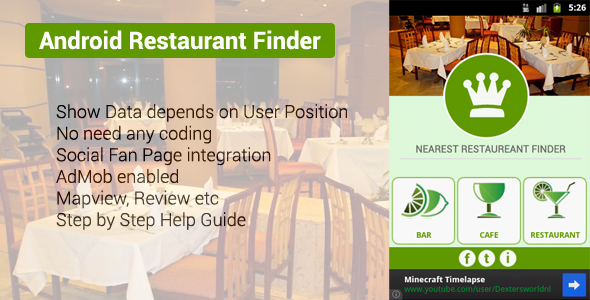 Android Nearest Restaurant Finder App
