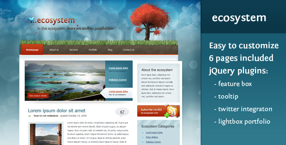 Ecosystem A versatile, full featured theme