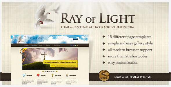 Ray Of Light - Theme For Religious Movements HTML