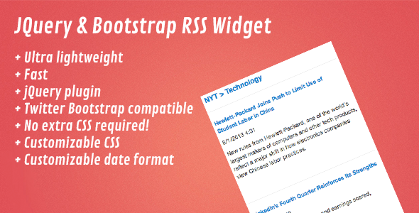 jQuery & Bootstrap RSS Widget