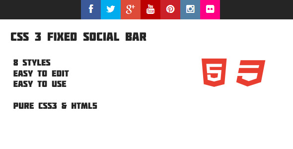 CSS3 Fixed Social Bar