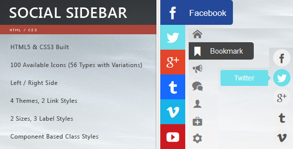 CSS3 Social Sidebar