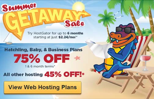 Get 75% OFF HostGator Web Hosting on this Summer Sale