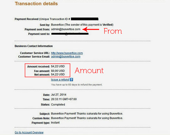 Buxvertise Payment Proof