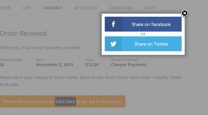 How to Enable Discount on Social shares in WordPress Woocommerce