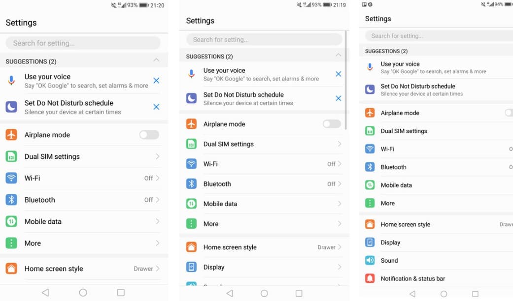 How to modify display scaling in Android Huawei Mate 9