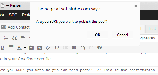 How to Add Confirmation Message Before Publishing a Post in WordPress