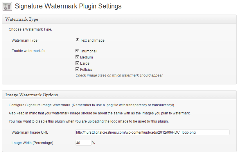 How to add Signature Watermark in WordPress images
