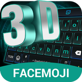 3D Neon Hologram Black Keyboard Theme For PC