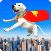 Flying Superhero Dog Hero City Rescue: Dog Games