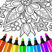 Flowers Mandala coloring book For PC