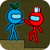Red and Blue Stickman : Animation Parkour