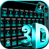 Blue Neon Fonts Tech Beam Keyboard - Neon fonts