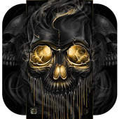 Gold Black Horrific Skull Theme For PC