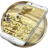 Dialer Hearts Gold Theme For PC