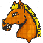 Horse Pixel Art Coloring Book