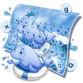 Cute Cartoon Blue Whale Keyboard For PC