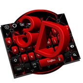 3D Cool Red Electric Current Keyboard Theme For PC