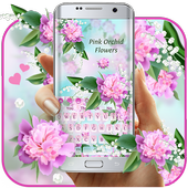 Lovely Pink Orchid Flowers Keyboard For PC
