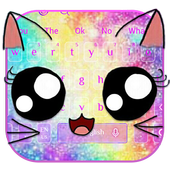 Galaxy Kitty Emoji Keyboard Theme For PC