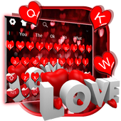 Red Glitter Love Keyboard