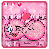 3D Valentine Love Emoji Keyboard Theme