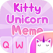 Kitty Unicorn Meme Keyboard Theme for Girls
