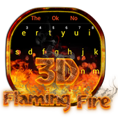 3D Red Flaming Fire Keyboard For PC