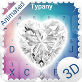 Shiny Diamond Heart 3D Theme&Emoji Keyboard