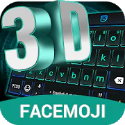 3D Neon Hologram Black Keyboard Theme