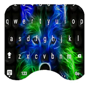 Cool Neon Wolf Keyboard Theme 