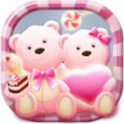 Cute Bear love  honey with Pink hearts DIY Theme  APK 3.9.8