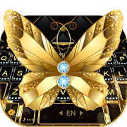 Lux Gold Butterfly Keyboard Theme  APK 1.0