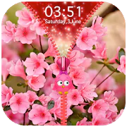 Pink Flowers Zipper Lock Screen  APK 1.0