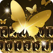Gold Butterfly Shining Keyboard Theme