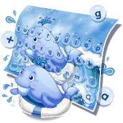 Cute Cartoon Blue Whale Keyboard