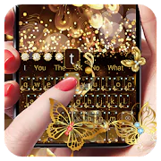 Gold Glitter Butterfly Keyboard  APK 6.6.28