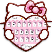 Pink Cute Kitty Cartoon Keyboard Theme