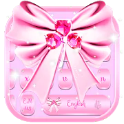 Pink SMS Keyboard Theme Diamond Ribbon  APK 2.3