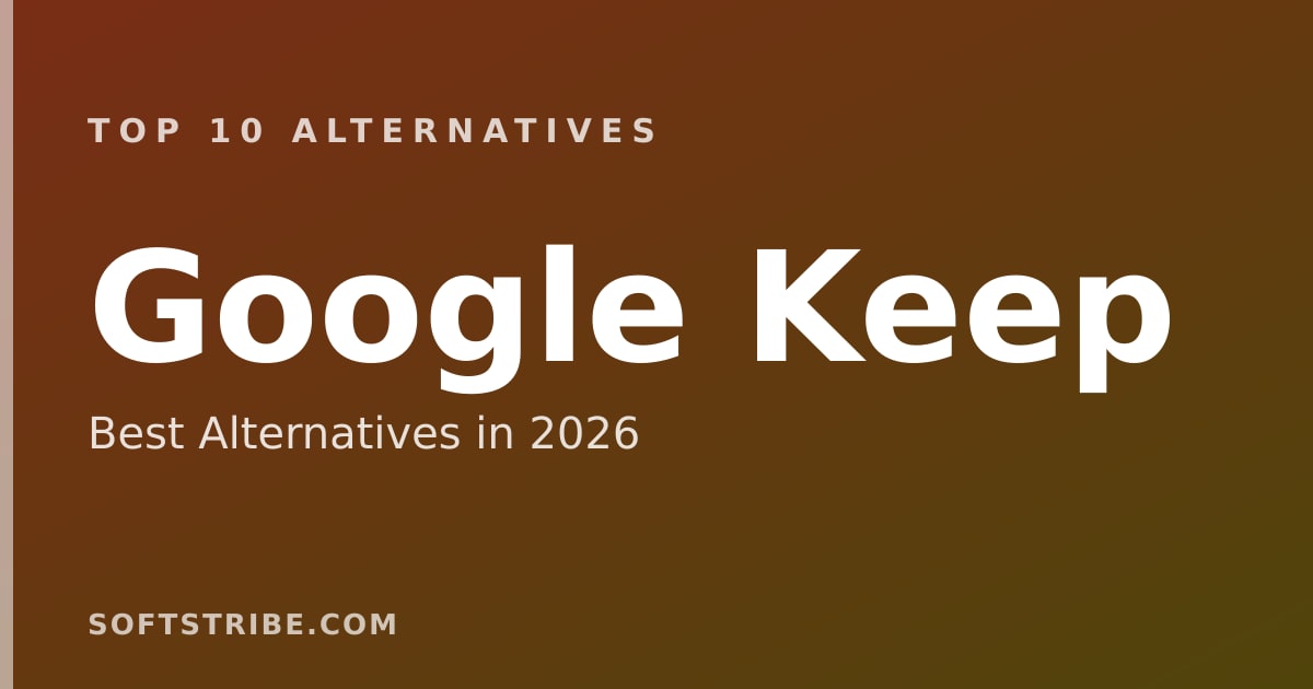 Top 10 Best Alternatives for Google Keep in 2026