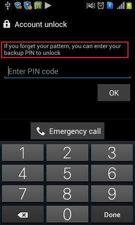 backup pin Android