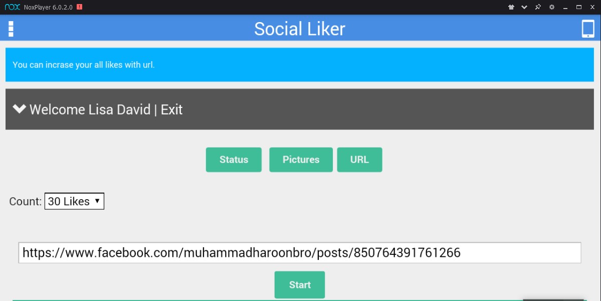 Likes to status on Facebook post