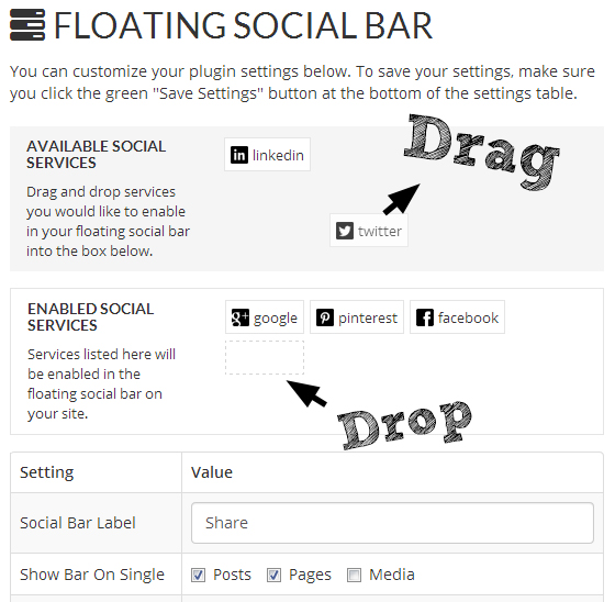 Floating Social Bar WordPress Plugin